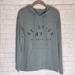 Kenneth Cole Reaction Womans Heather Gray Light Weight hooded long sleeve Size L